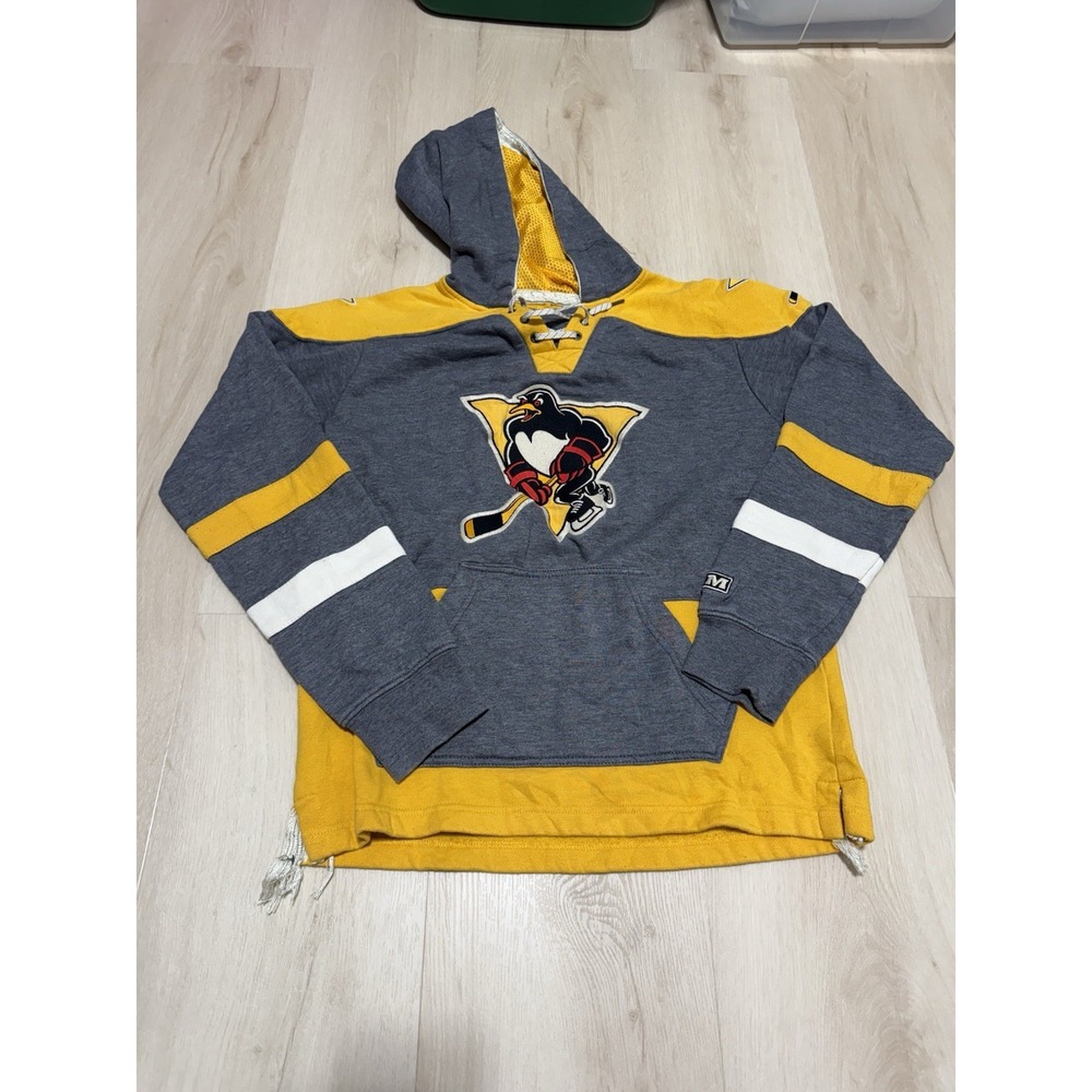 Pittsburgh Penguins Woman's Small CCM NHL Hockey Embroidered Lace Up Hoodie